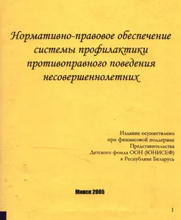 Нормативно-правовое обеспечение системы профилактики противоправного поведения несовершеннолетних
