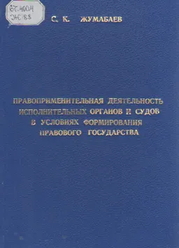 Правоприменительная деятельность исполнительных органов и судов в условиях формирования правового государства : монография