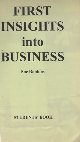 First insights into business : Student's book