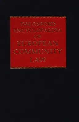 The Oxford Encyclopaedia of European Community Law. Vol. 1. Institutional Law