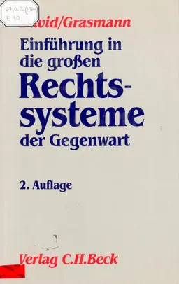 Einfuhrung in die grosen Rechtssysteme der Gegenwart