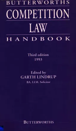 Butterworths competition Law: Handbook