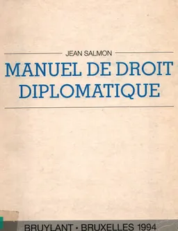Manuel de droit diplomatique : учебник