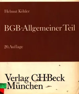 BGB Allgemeiner teil : ein Studienbuch