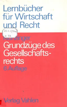 Grundzüge des Gesellschaftsrechts : учебное пособие