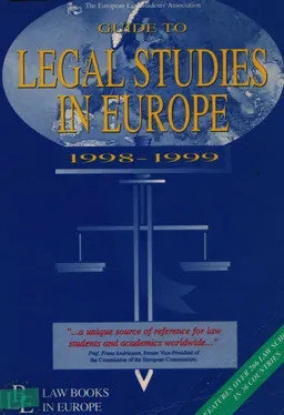 Guide to legal studies in Europe 1998-1999 : справочное издание