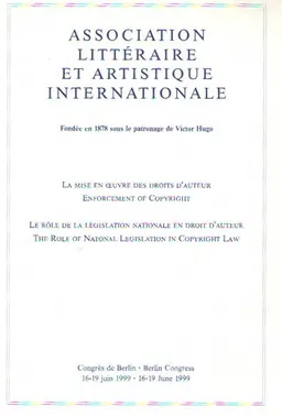 La mise en oeuvre des droits d,auteur Enforcement of Copyright