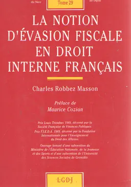 La notion d'evasion fiscale en droit interne francais