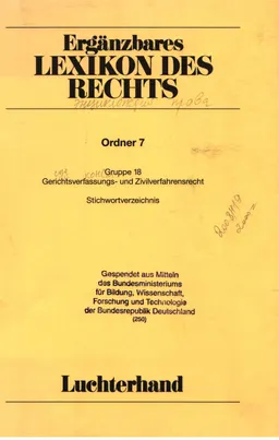 Gruppe 18. Gerichtsverfassungs-und Zivilverfahrensrecht