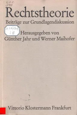 Rechtstheorie : beitrage zur grundlagendiskussion