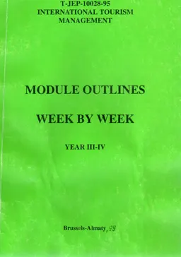 International tourism management : module outlines week by week. Year III-IV