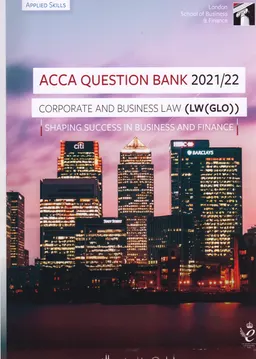 ACCA. Corporate and business law (GLO) : Question bank : for exams until august 2022