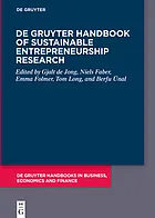 De Gruyter handbook of sustainable entrepreneurship research : [electronic resource]